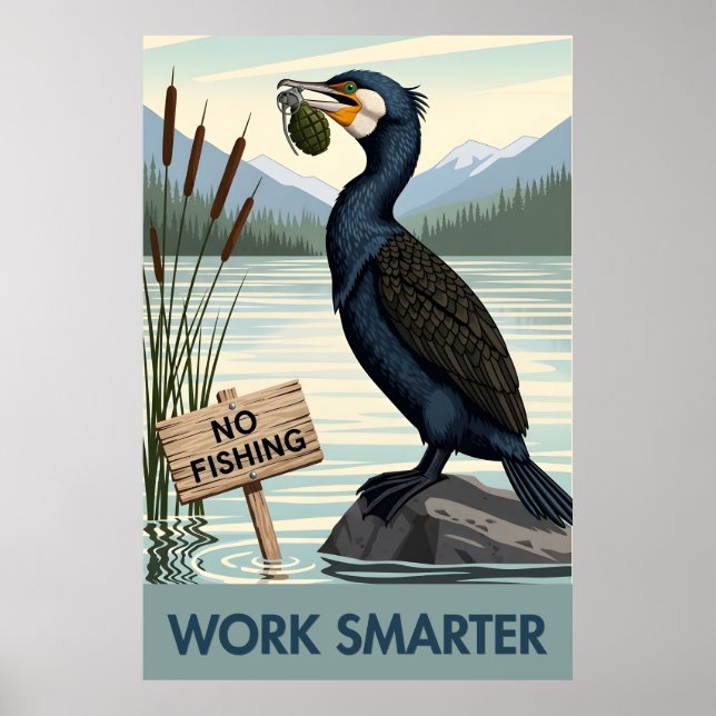 Funny motivational 'Work Smarter' quote poster (Framsidan)