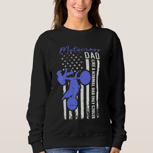 Funny Motocross Dad American Us Flag Cooler Dirt B T Shirt (Framsida)