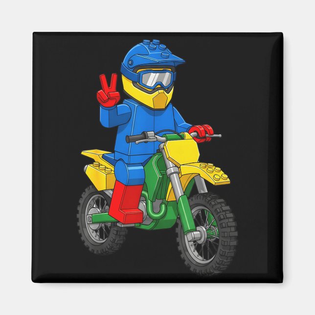 Funny Motorbike Builder Boys Block Building Toys D Magnet (Framsidan)