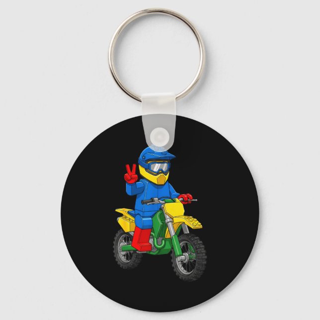 Funny Motorbike Builder Boys Block Building Toys D Nyckelring (Framsida)