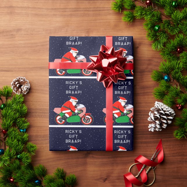 Funny Motorcle Motocross Helgdag Gift Presentpapper (Julgåva)