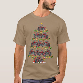 Funny Motorcykel Julafton Lighting Santa Motorcyke T Shirt