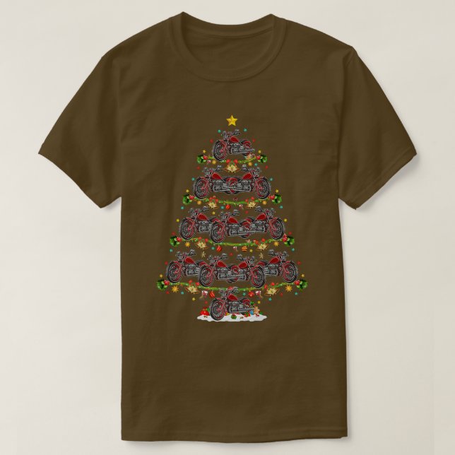 Funny Motorcykel Julafton Lighting Santa Motorcyke T Shirt (Design framsida)