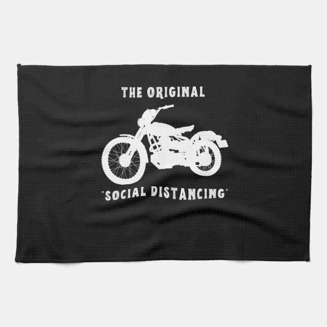 Funny motorcykel Original Social Avstånd Kökshandduk (Horisontell)