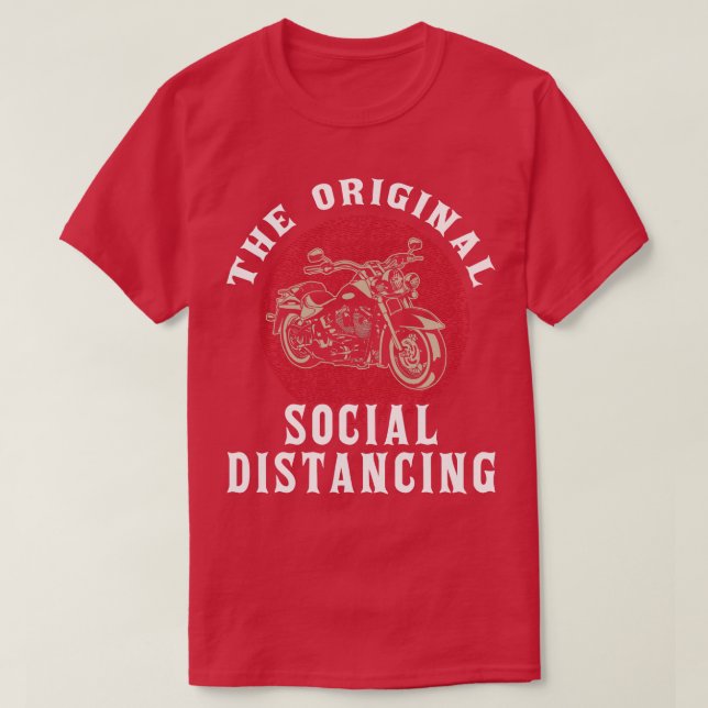 Funny motorcykel Original Social Avstånd T Shirt (Design framsida)