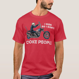 Funny motorcykel Skeleton USA flagga Biker Graphic T Shirt