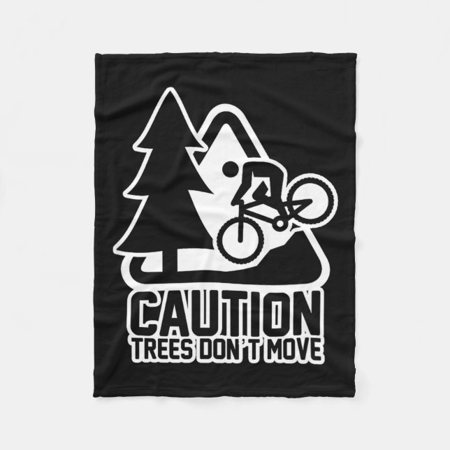 Funny Mountain Biking Warning - Caution Trees Do N Fleecefilt (Framsidan)
