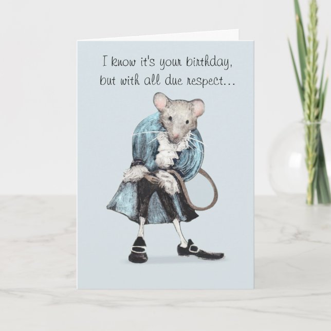Funny Mouse Birthday Card Kort (Framsida)