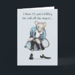 Funny Mouse Birthday Card Kort<br><div class="desc">Lönsamt födelsedagskort med en mus i kostym</div>