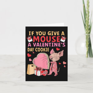 Funny Mouse Valentines day Cookie Kärlek Candy Hea Kort