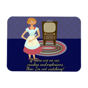 Funny Movie Loving Housefru Retro Art Roligt Magnet