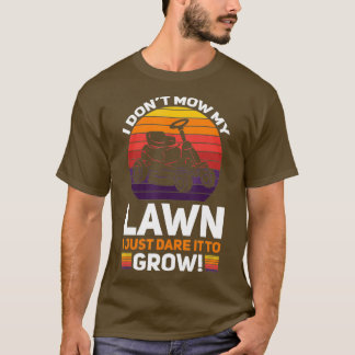 Funny Mows Gräsmatta Beer Pappa Landscaping Dare T Shirt