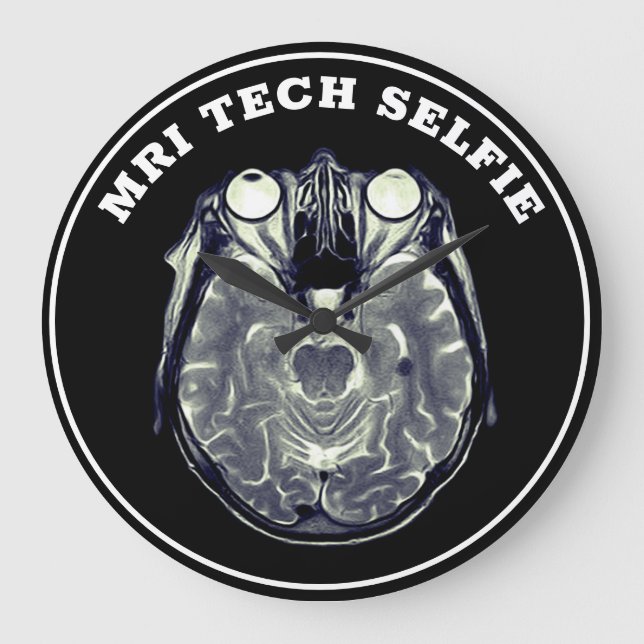 Funny MRI Tech Selfie Xray Large Clock Stor Klocka (Framsida)