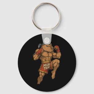 Funny Muay Thai Capybara Thai Boxing Martial Arts Nyckelring