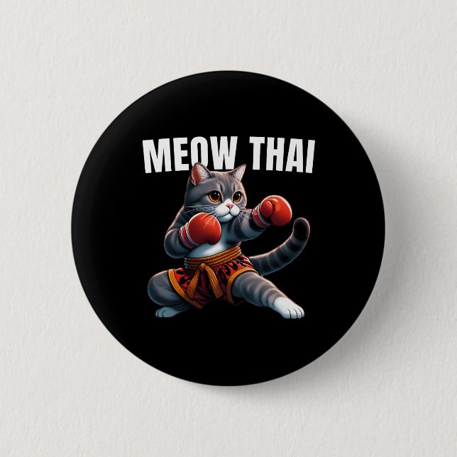 Funny Muay Thai Cat Meow Thai Boxing Martial Art K Knapp (Framsida)