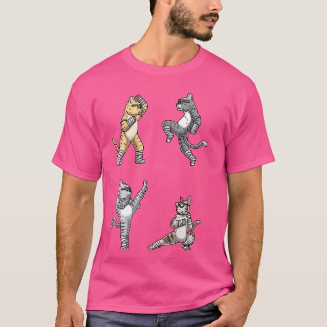 Funny Muay Thai Cat T Shirt (Framsida)