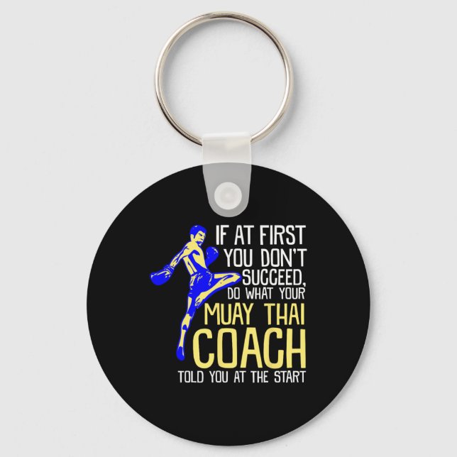 Funny Muay Thai Coach Boxing Design  Nyckelring (Framsida)