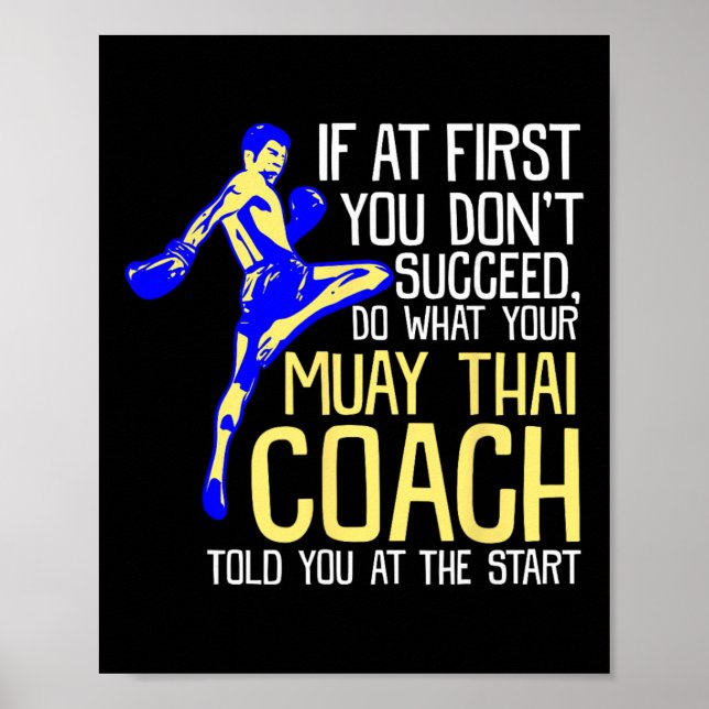 Funny Muay Thai Coach Boxing Design  Poster (Framsidan)