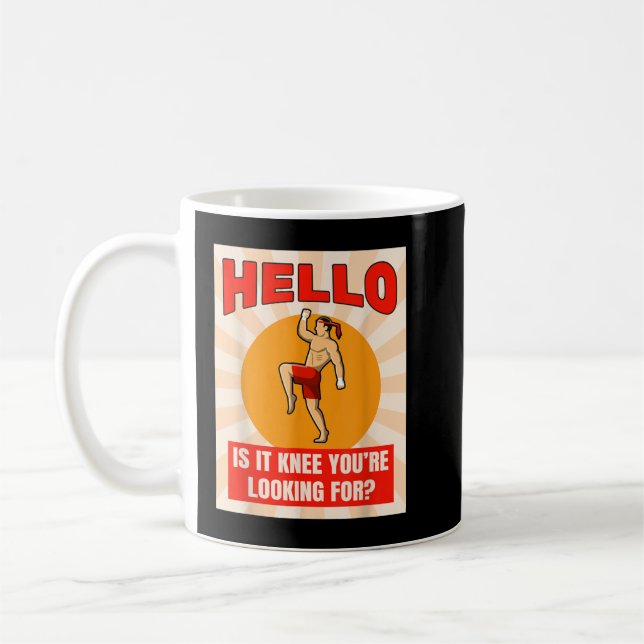 Funny Muay Thai Fighter Knee Thai Boxing Gift 152 Kaffemugg (Vänster)
