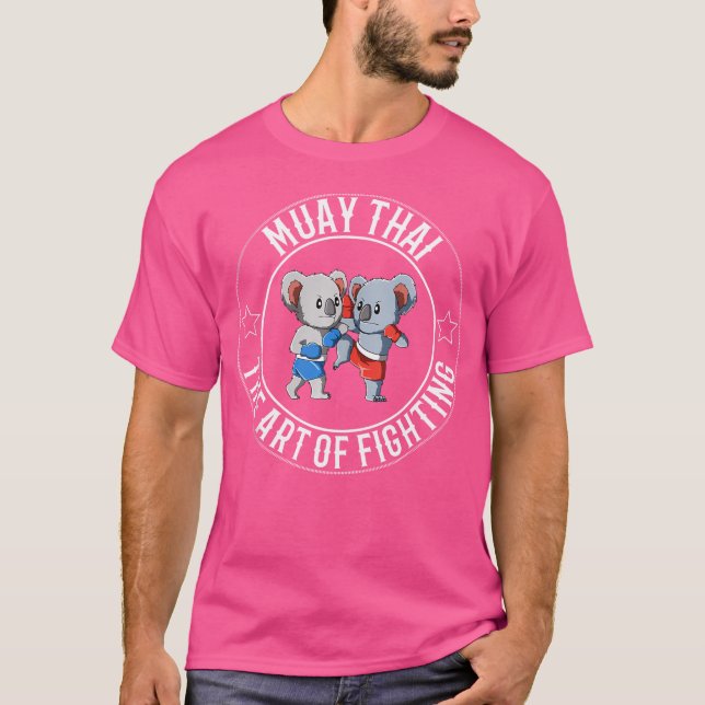 Funny Muay Thai Koala Thai Boxing T Shirt (Framsida)