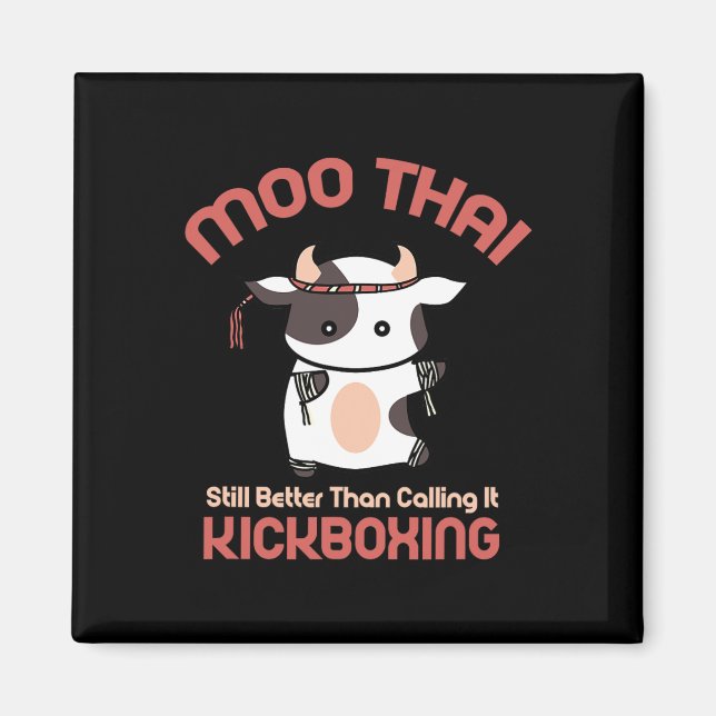 Funny Muay Thai Moo Thai Kickboxing  Magnet (Framsidan)