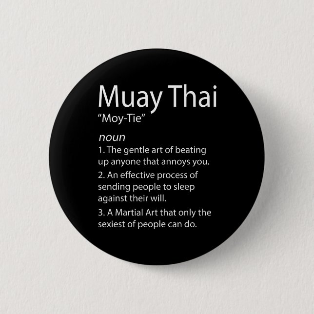 Funny Muay Thai och Thai Boxing - Muay Thai Defini Knapp (Framsida)
