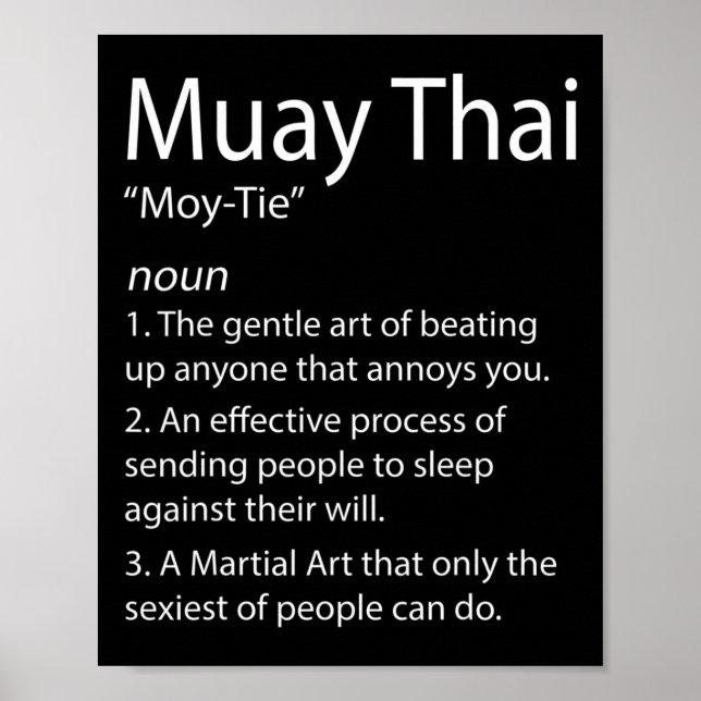Funny Muay Thai och Thai Boxing - Muay Thai Defini Poster (Framsidan)