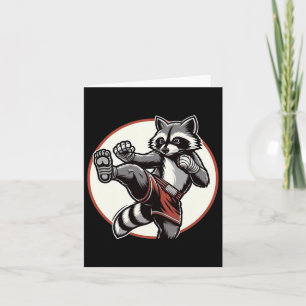 Funny Muay Thai Raccoon Thai Boxing Martial Arts Kort