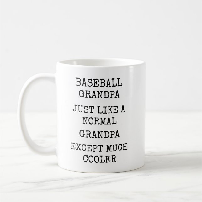 Funny Much Cooler Baseball Grandpa Kaffemugg (Vänster)