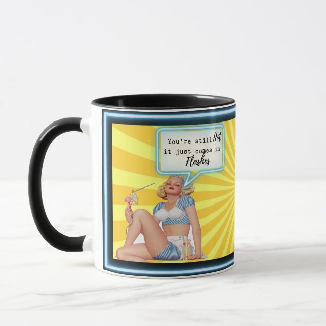 Funny Mug Coffee Best Friend Gift "Hot Flash" Mugg (Vänster)
