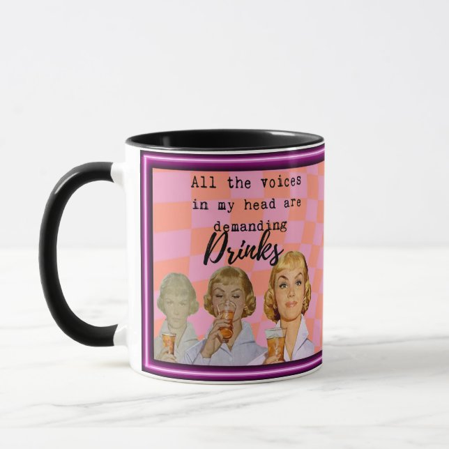 Funny Mug Coffee Best Friend Gift "Voices" Mugg (Vänster)