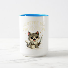 Funny Mug, Coffee is for your protection. Två-Tonad Mugg