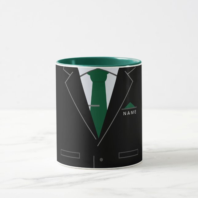 Funny Mug Gift-eget namn Business Black Kostym Mugg (Center)