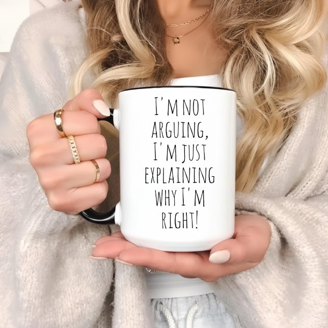 Funny Mug, I'm Just Explaining Why I'm Right! Två-Tonad Mugg (Lawyer mug gift, graduation gift for lawyer, law school student gift, law student gift for women,)