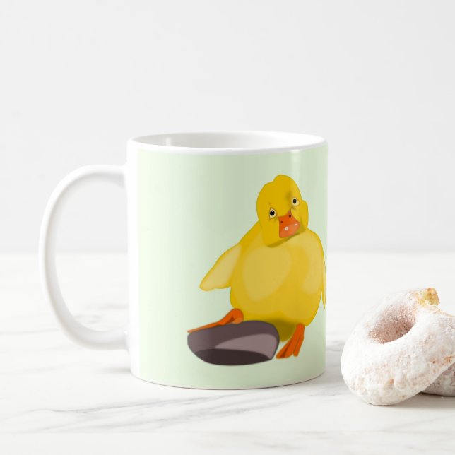 Funny Mug med Cute Gult Anka Kaffemugg (Med munk)