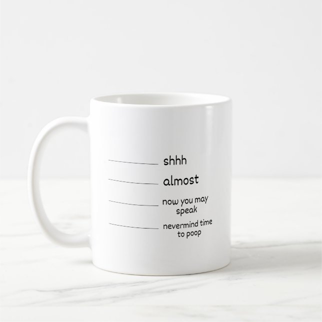 Funny Mug - Shhh nästan - nu får du tala Kaffemugg (Vänster)