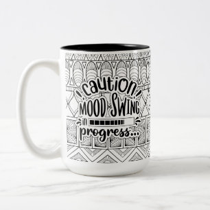 Funny Mug: Varningsläge Swing pågår Två-Tonad Mugg