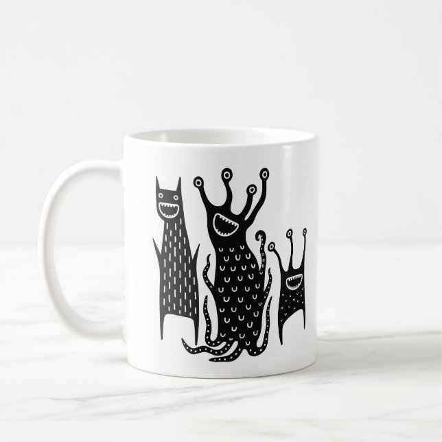 Funny Mugs Folk Art Housewarming Cute Kaffemugg (Vänster)