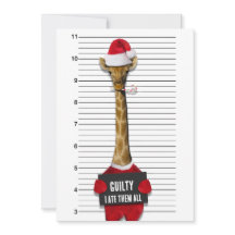 Funny Mugshot Guilty Giraffe Julinbjudan