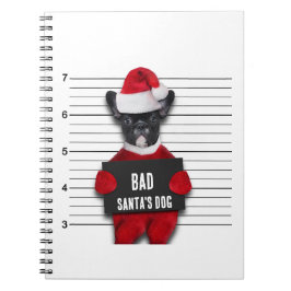 Funny Mugshot jul Bad Santa's Hund Anteckningsbok