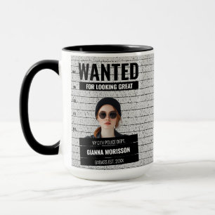 Funny Mugshot ville Poster eget namn och egen text Mugg