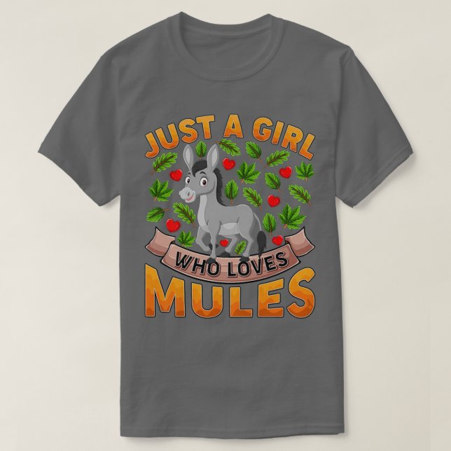 Funny Mule Animal Lover Just A Girl Who Loves Mule T Shirt (Design framsida)
