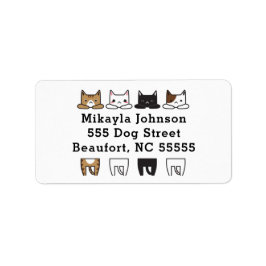 Funny Multifärgad Cat Ram Adressetikett