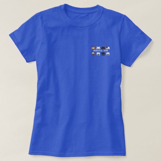 Funny Multifärgad Cat Ram T-Shirt (Design framsida)