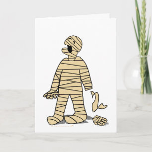 Funny Mummy Broken Hand Halloween Kort