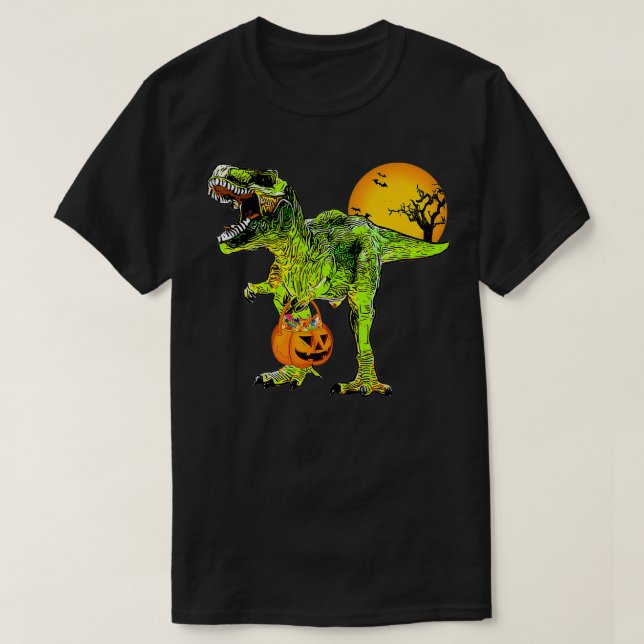 Funny Mummy Dinosaur TRe Halloween Gift Kids Boys  T Shirt (Design framsida)