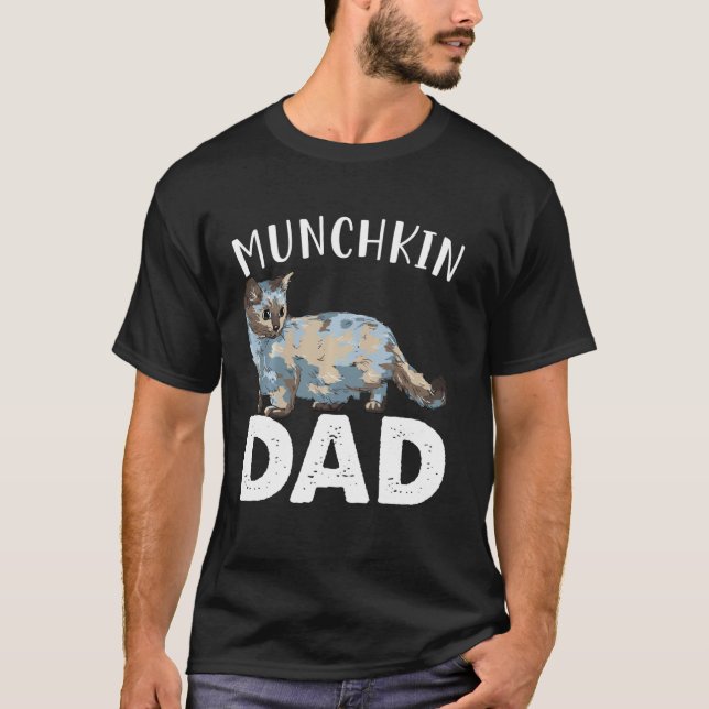 Funny Munchkin Pappa Cute Kärlek Cats Manar Far Da T Shirt (Framsida)