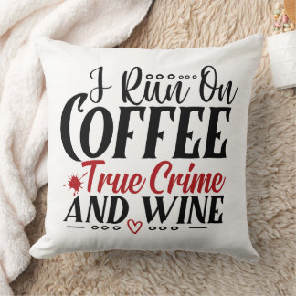 Funny Murder visar Vin Coffee True Crime Kudde