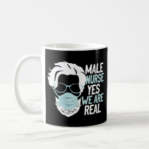 Funny Murse Male Nurse Ja, vi är riktiga Beard Mas Kaffemugg