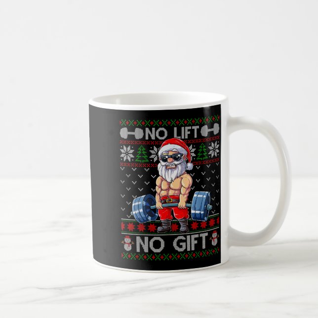 Funny Muscle Santa Lifting Christmas Ugly Christma Kaffemugg (Höger)